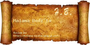 Halama Beáta névjegykártya